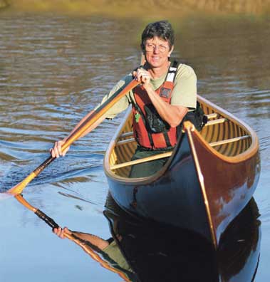 photo of Pam in a canoe